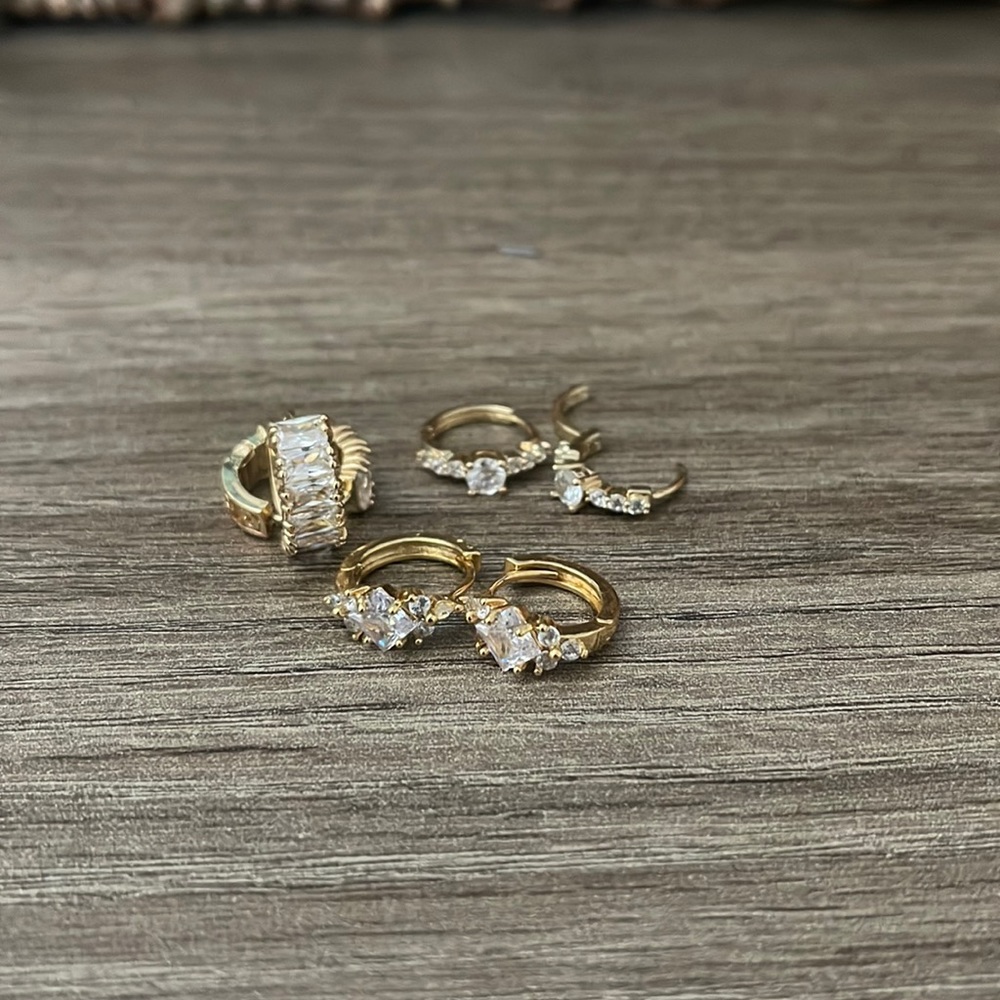 Womens faux diamond earring bundle